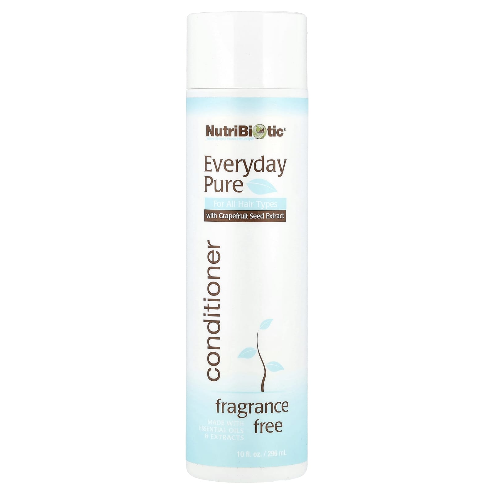 NutriBiotic, Everyday Pure Conditioner, For All Hair Types, Fragrance Free, 10 fl oz (296 ml) - Image 1