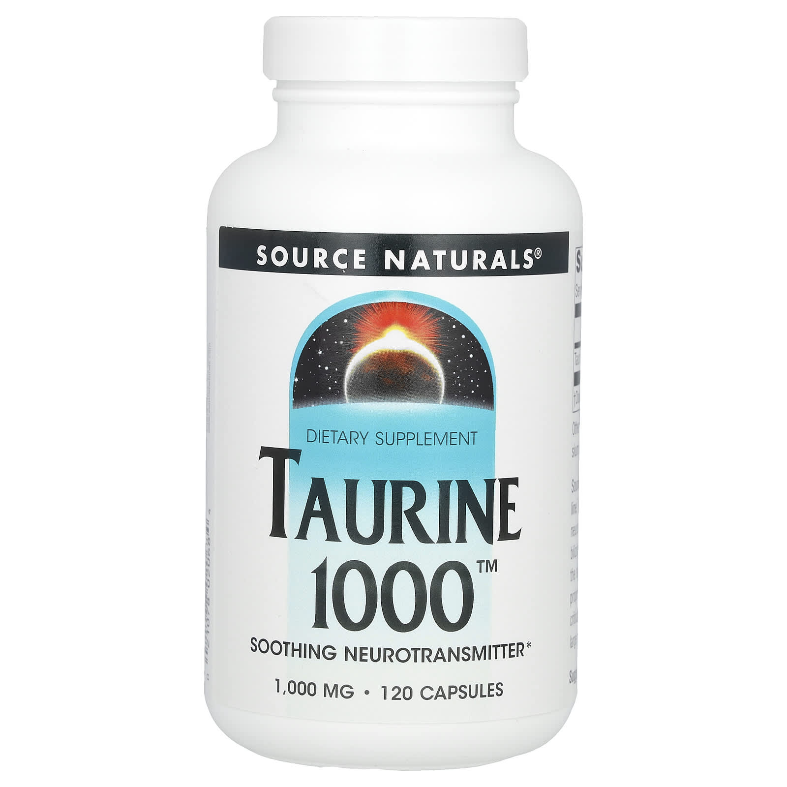 Source Naturals, Taurine 1000, 1,000 mg, 120 Capsules - Image 1