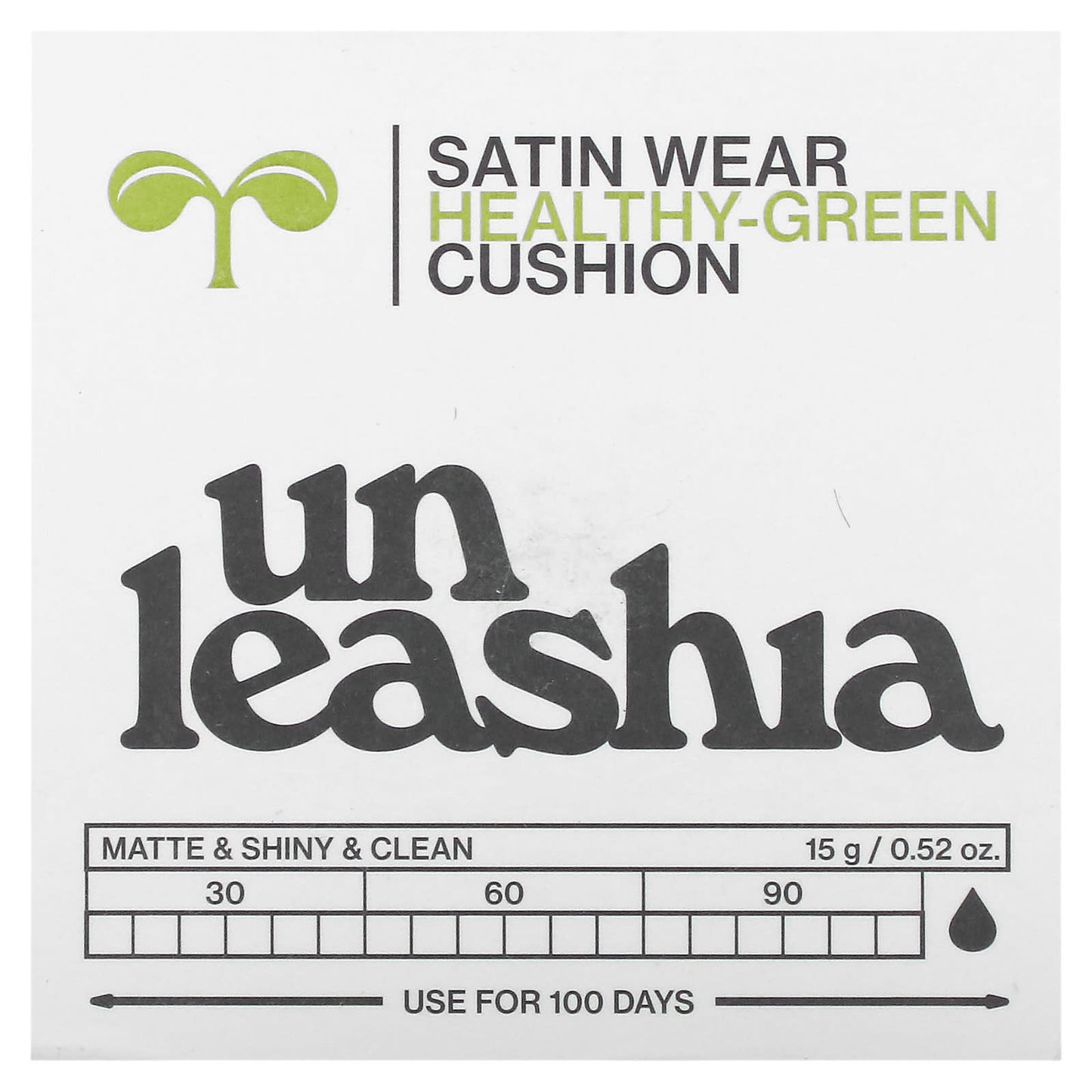 Unleashia, Satin Wear Healthy-Green Cushion, SPF30/PA++, 21N Eburnean, 0.52 oz (15 g) - Image 2
