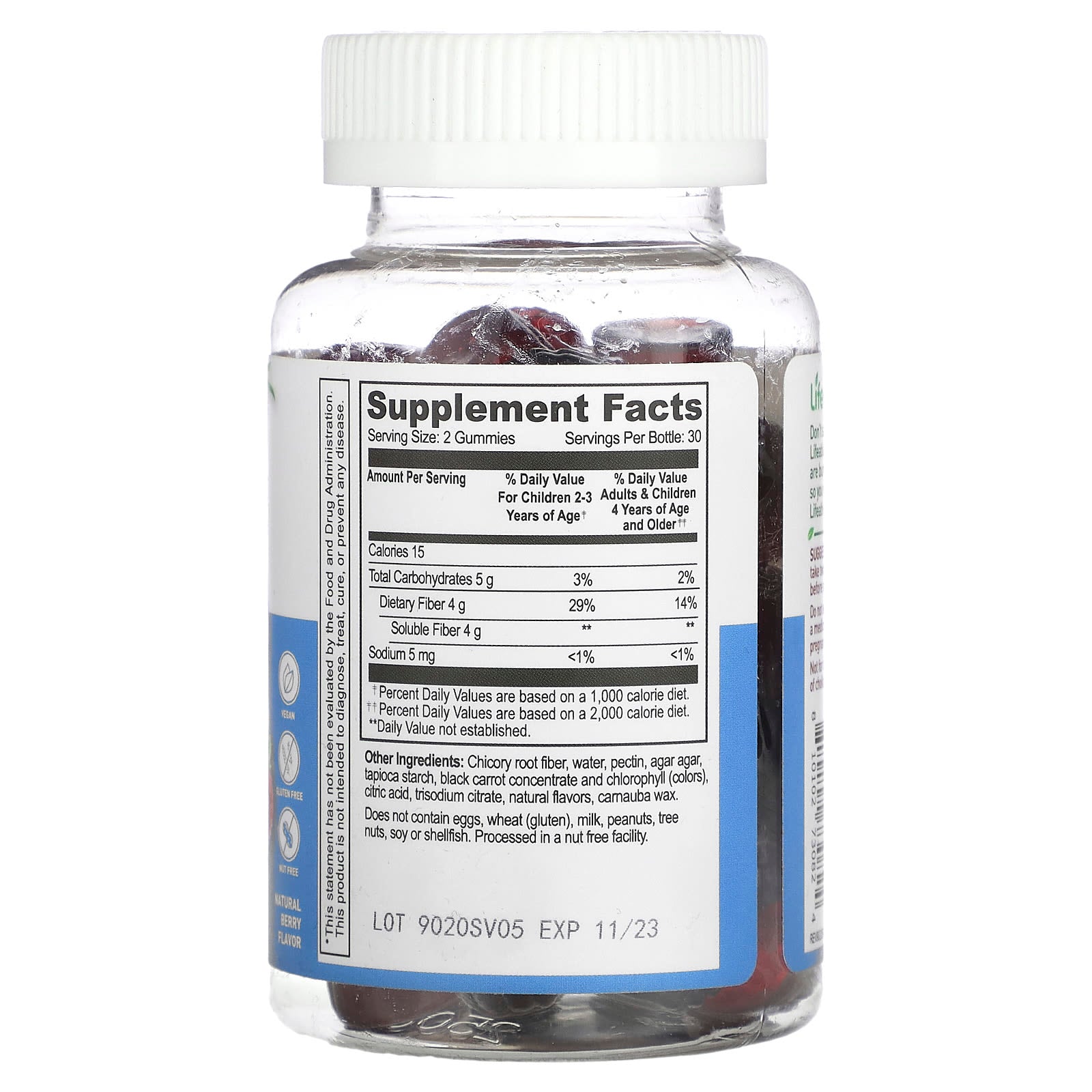 Lifeable, Kids Prebiotic Fiber Gummies, Sugar Free, Natural Berry, 60 Gummies - Image 2