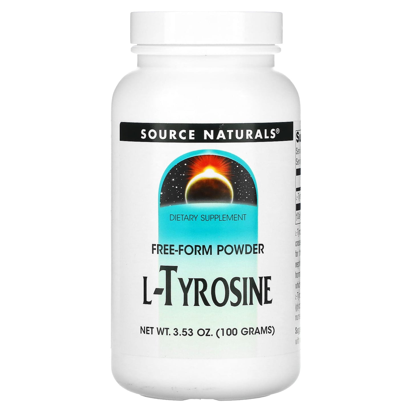 Source Naturals, L-Tyrosine, Free-Form Powder, 3.53 oz (100 g) - Image 1