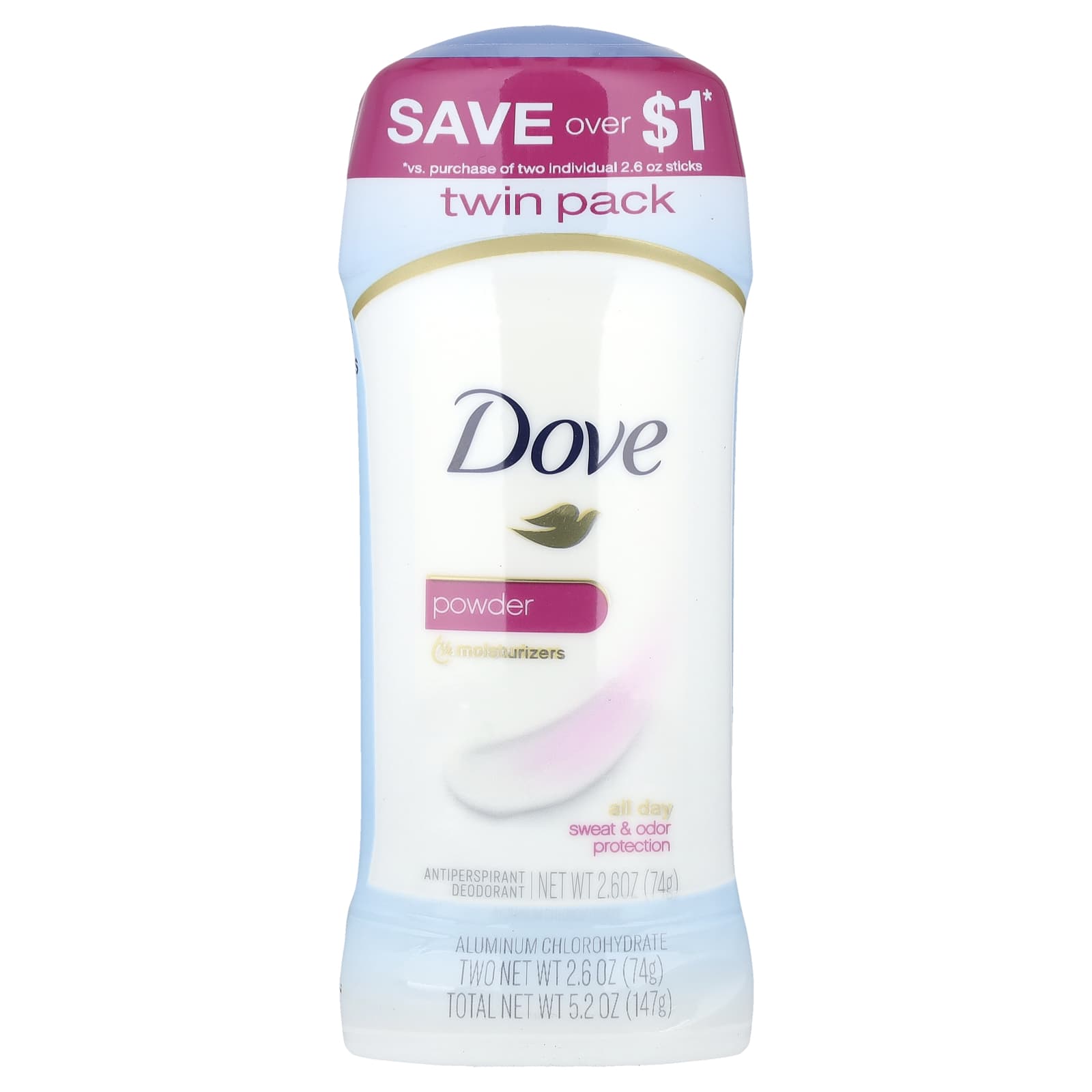 Dove Antiperspirant Deodorant 2.6 oz (2 Pack) Powder for Long-Lasting Protection - Image 2