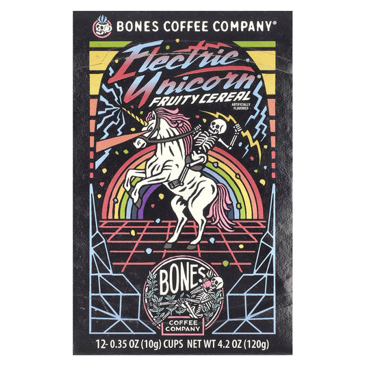 Bones Electric Unicorn Coffee, Fruity Cereal Flavor, 12 Cups - Image 1