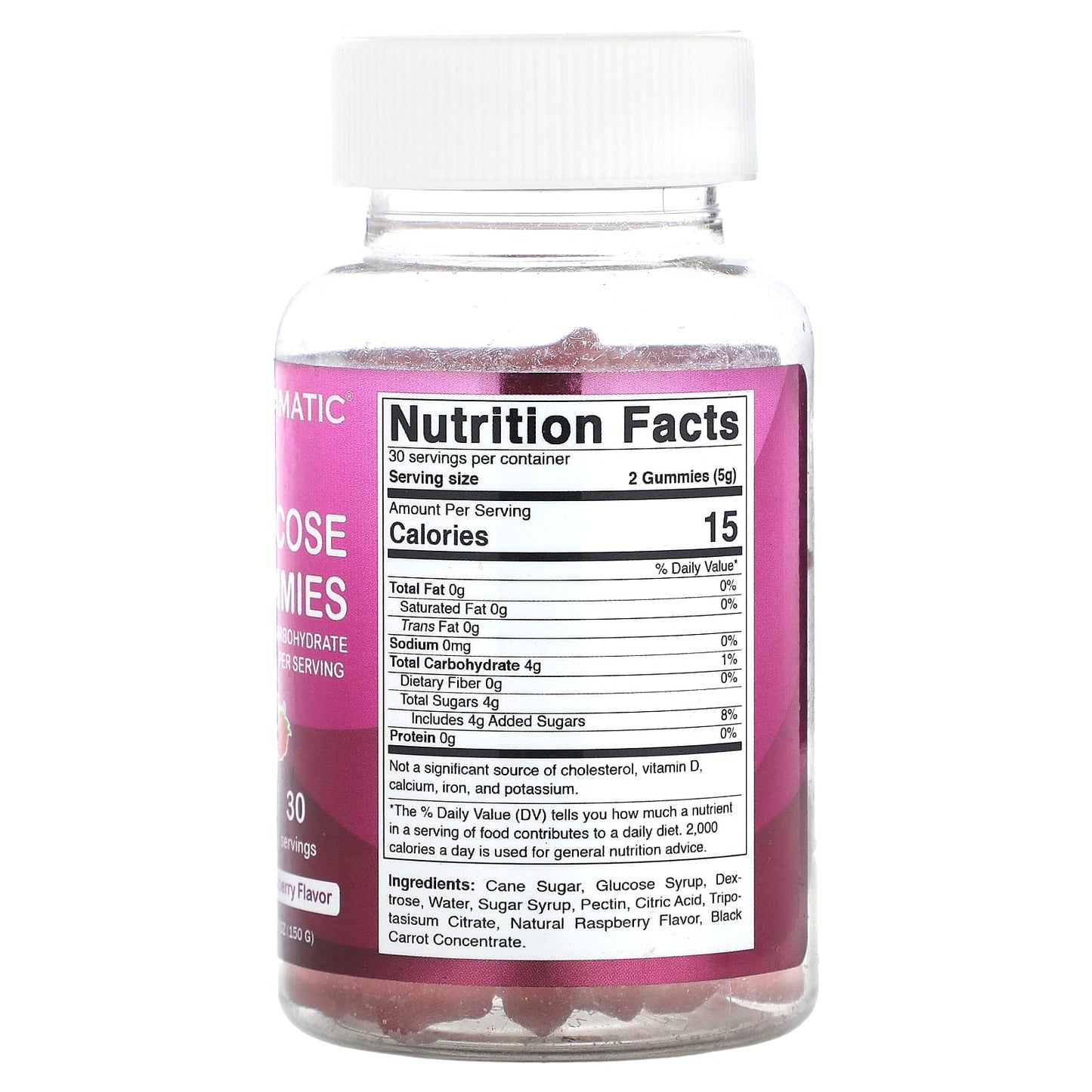 Vitamatic, Glucose Gummies, Natural Raspberry, 60 Gummies - Image 2