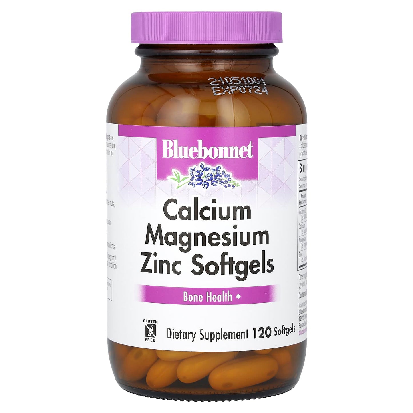 Bluebonnet Nutrition Calcium Magnesium Zinc Supplement, Softgels for Bone Health - Image 1