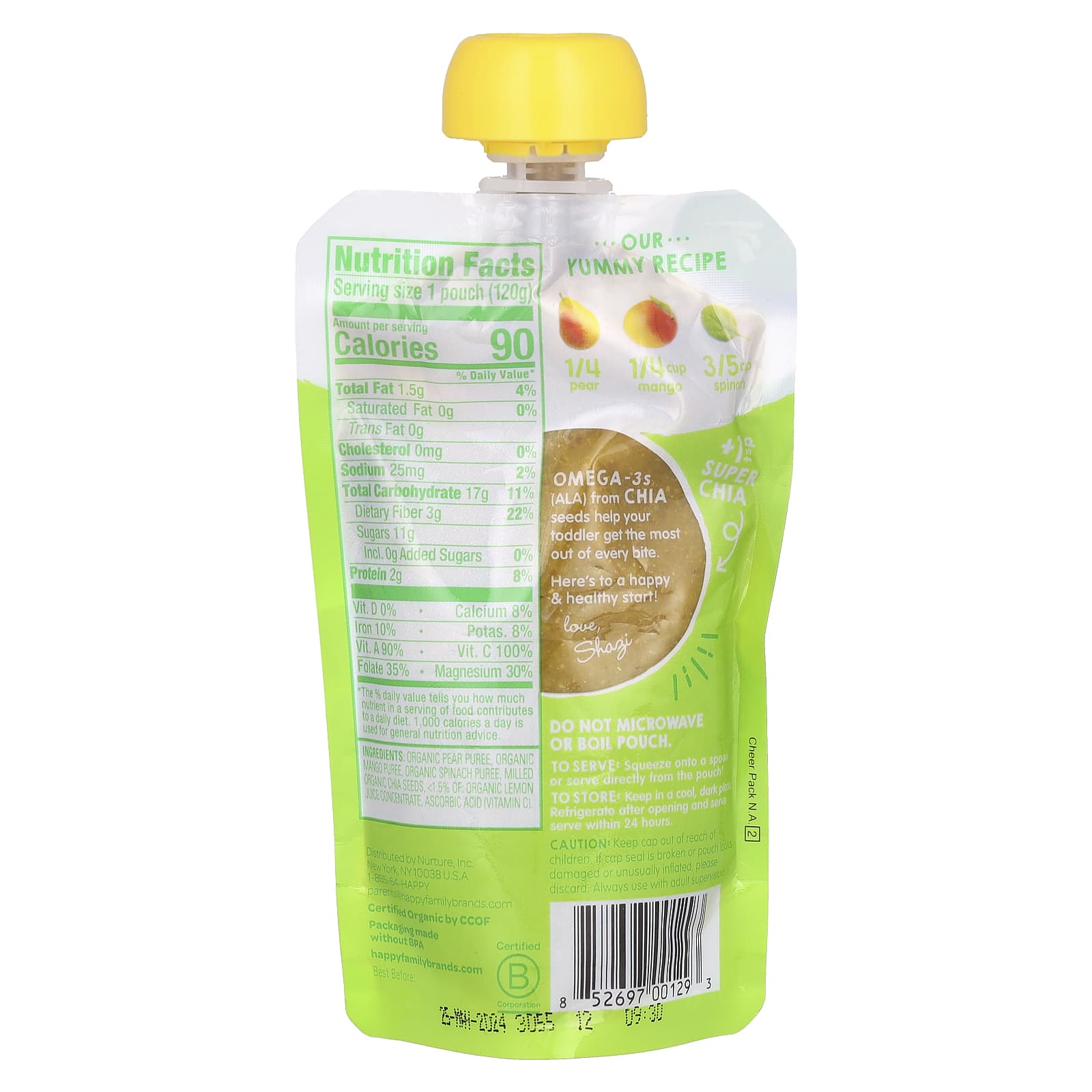 Happy Family Organics Stage 4 SuperFoods Pouch, USDA Organic - Image 2