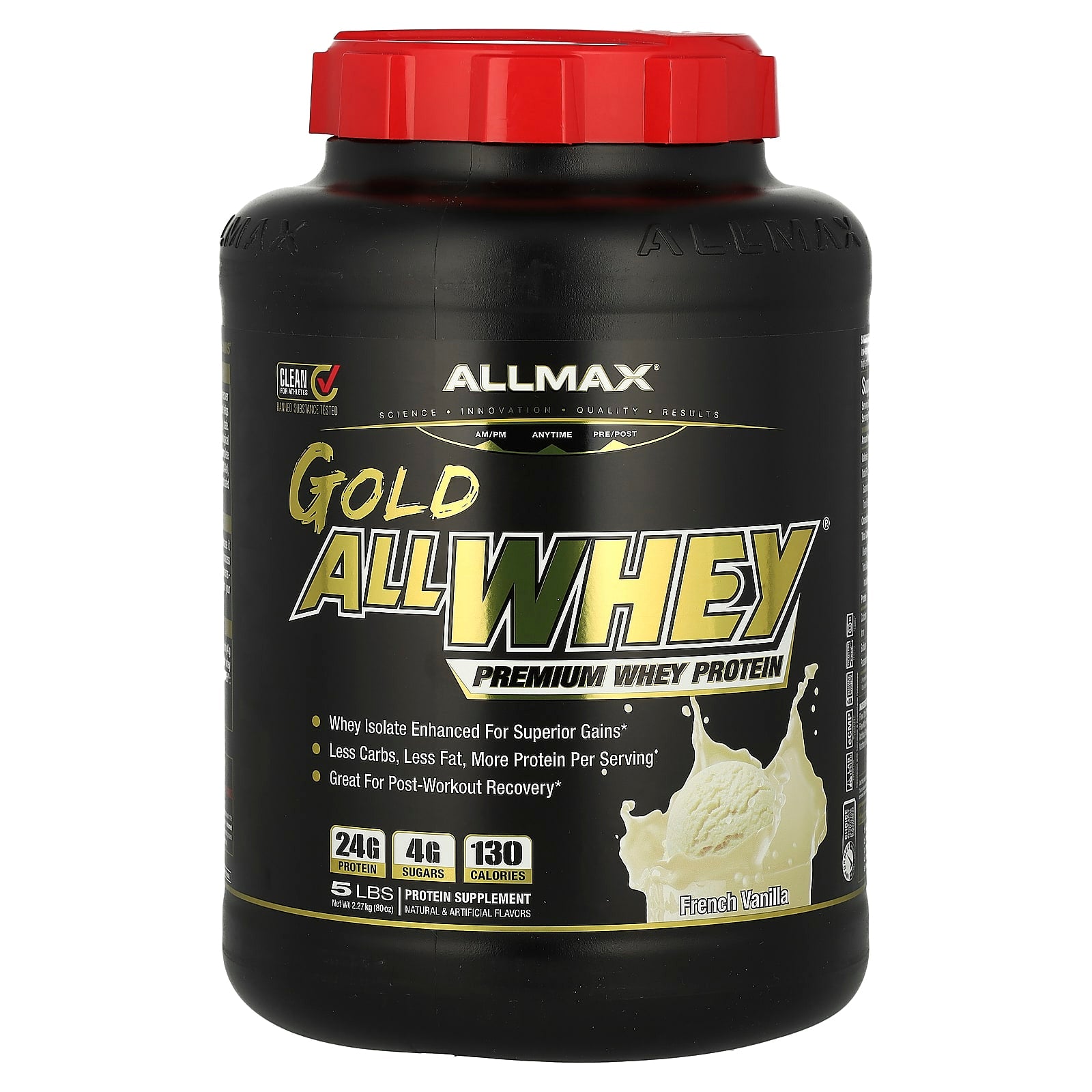 ALLMAX Premium Whey Protein, French Vanilla, 5 lbs, High-Protein Supplement - Image 1