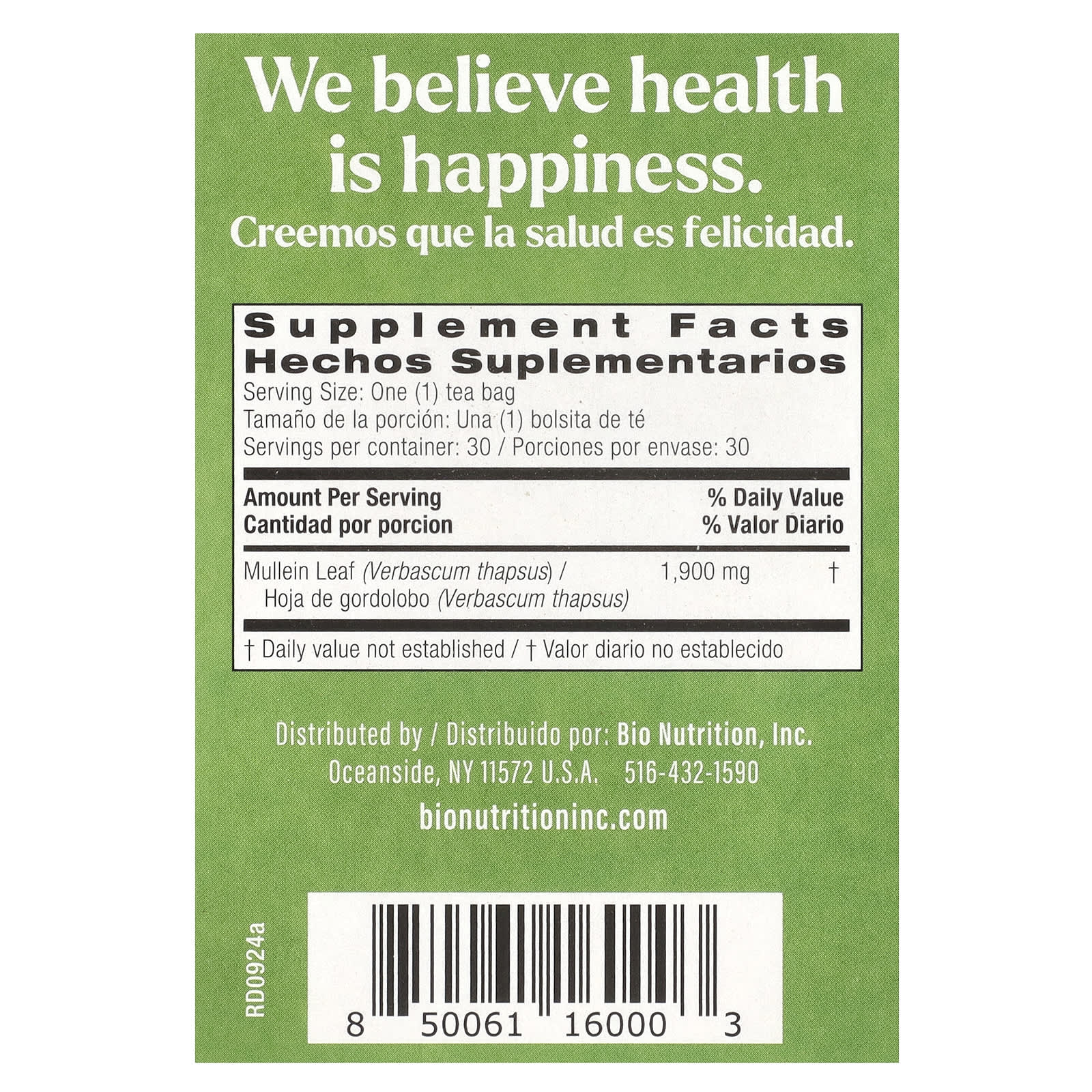 Mullein Leaf Tea - Caffeine Free, Respiratory Support - 30 Tea Bags - Image 2