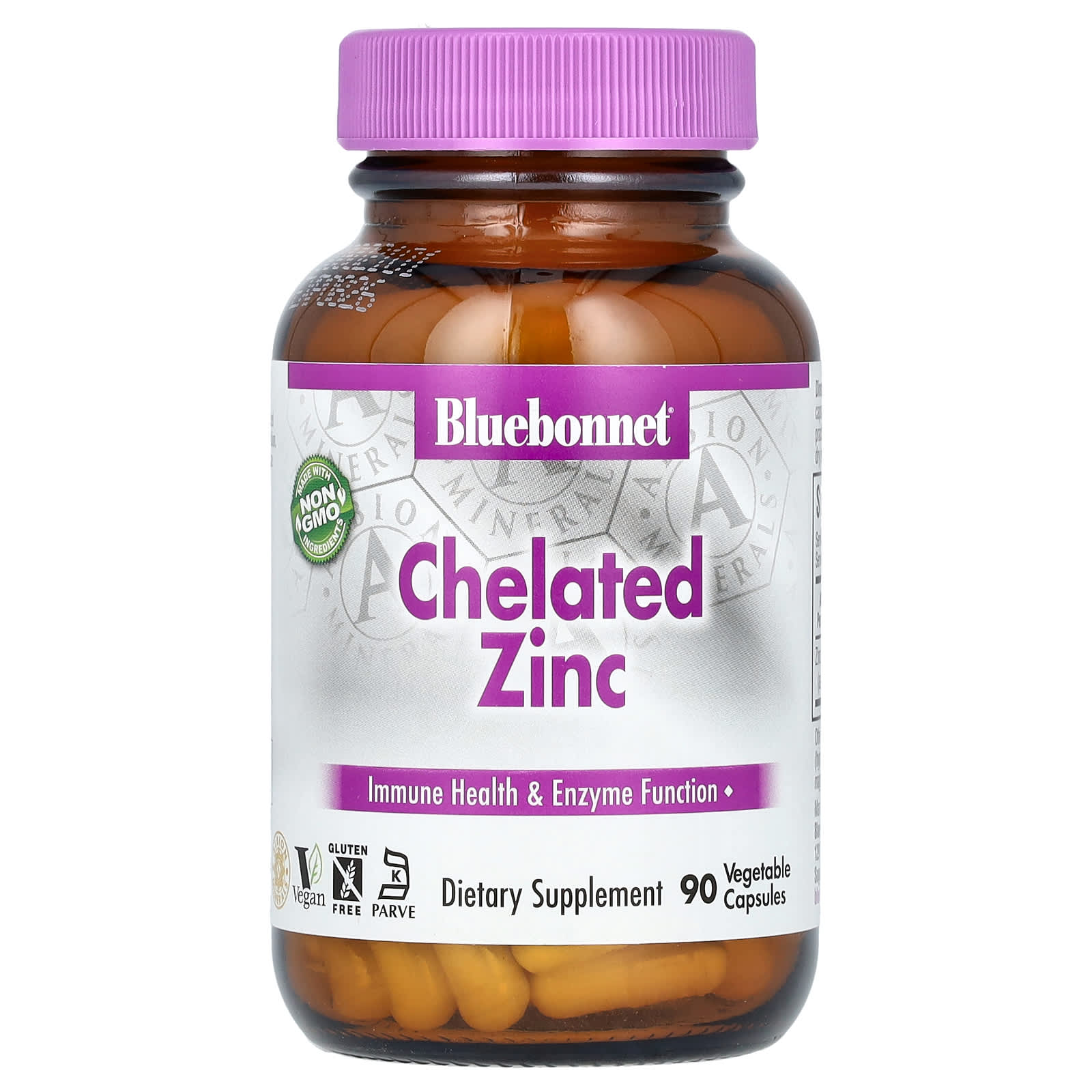 Bluebonnet Nutrition Chelated Zinc 90 Veg Capsules - Immune Health - Image 1
