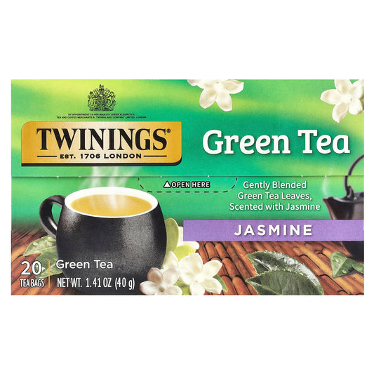 Twinings, Green Tea, Jasmine, 20 Tea Bags, 1.41 oz (40 g) - Image 1