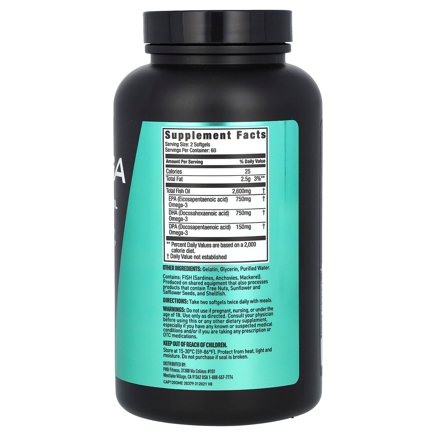 Support Heart Health with Omega-3 Rich JYM Omega Fish Oil (120 Softgels) - Image 2