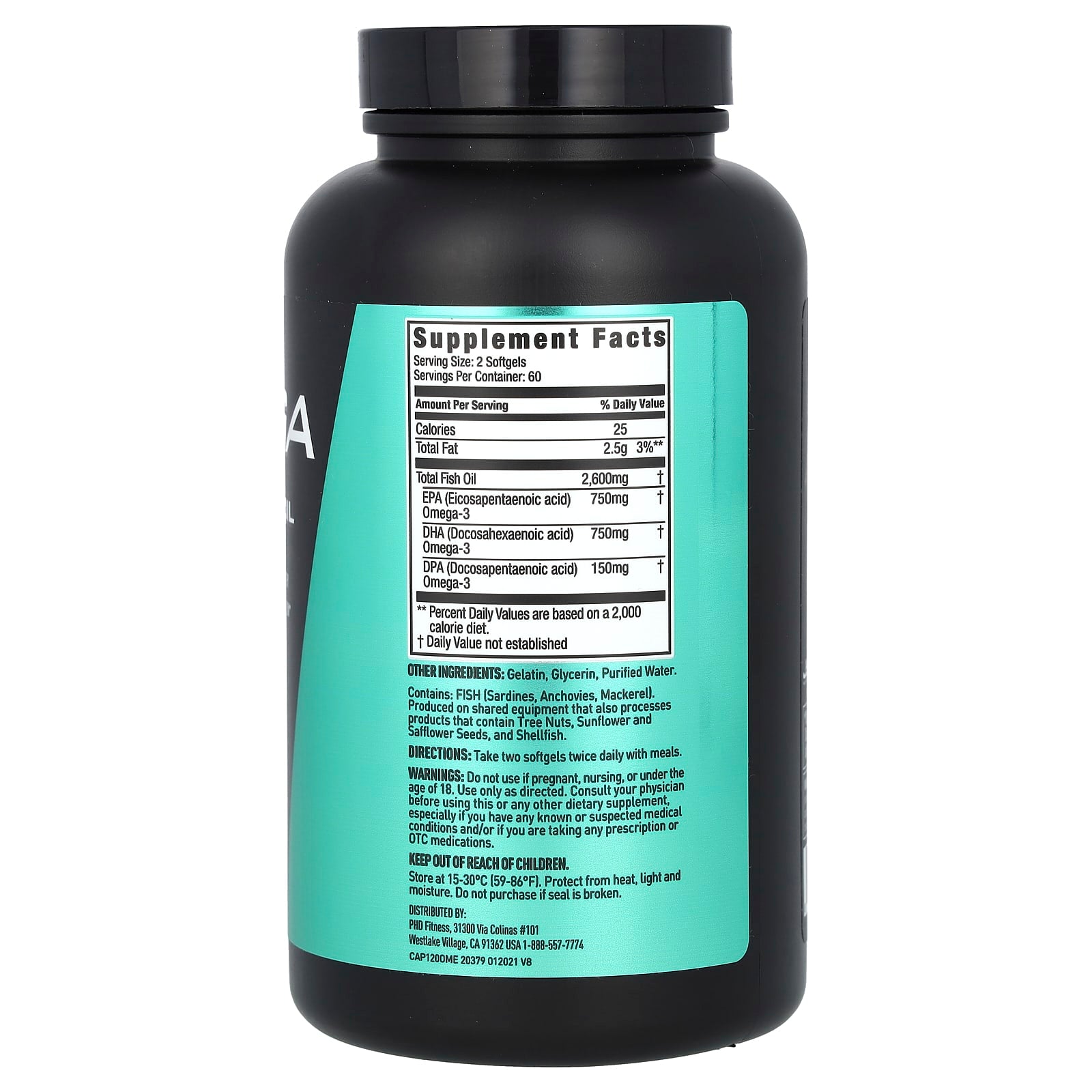 Support Heart Health with Omega-3 Rich JYM Omega Fish Oil (120 Softgels) - Image 2