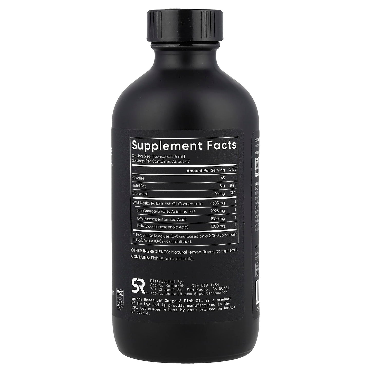 Sports Research, Omega-3 Fish Oil, Lemon, 8 oz (237 ml) - Image 2