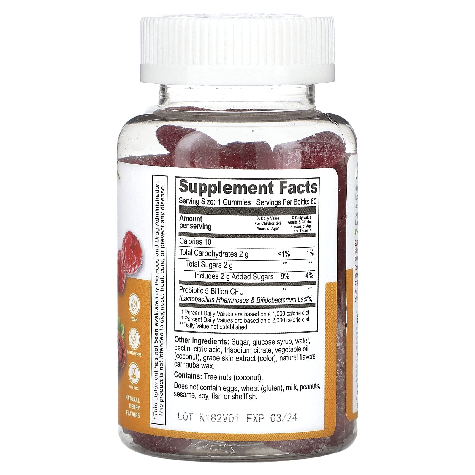 Lifeable, Kids Probiotic Gummies, Natural Berry, 5 Billion, 60 Gummies - Image 2