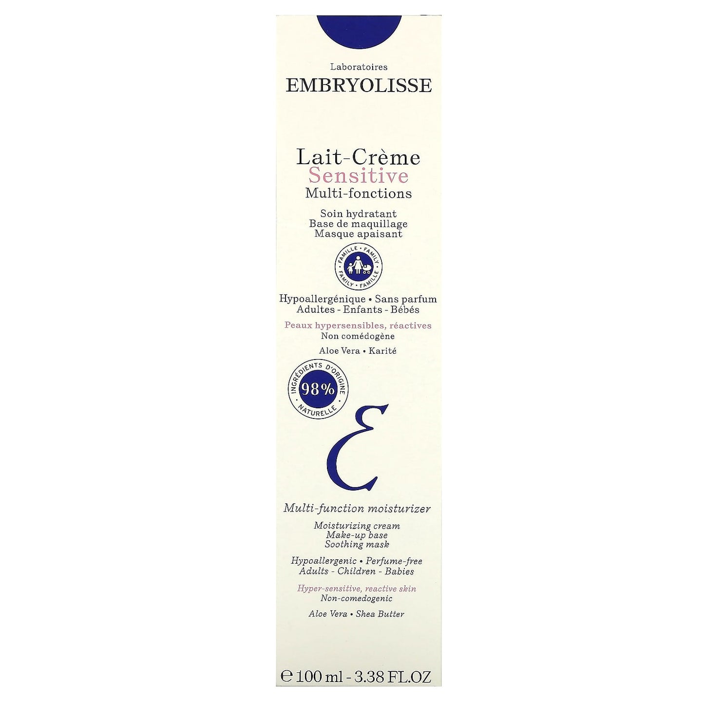 Embryolisse Sensitive Moisturizer, 7-in-1 for Hyper-Sensitive Skin, 3.38 fl oz (100 ml) - Image 2