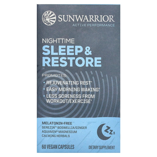 Sunwarrior, Nighttime Sleep & Restore, 60 Vegan Capsules - Image 1
