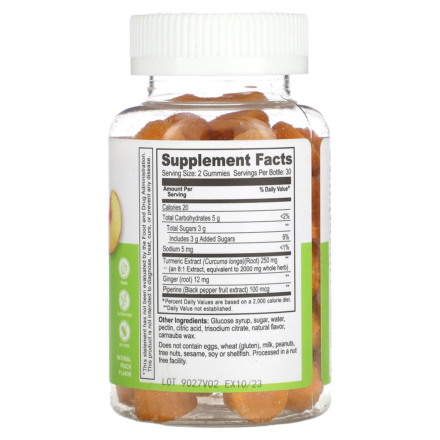 Lifeable, Turmeric Curcumin Gummies, Natural Peach, 60 Gummies - Image 2