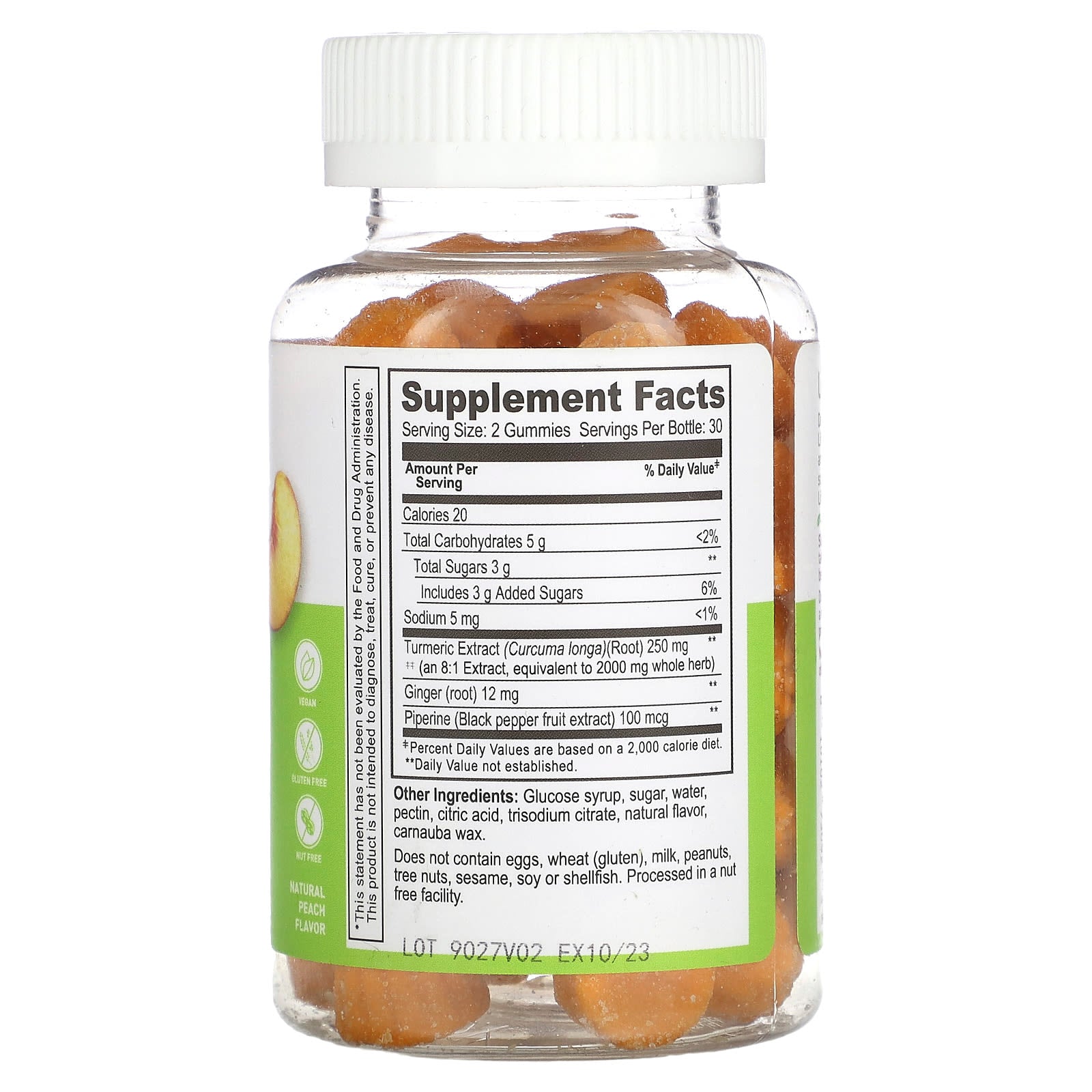 Lifeable, Turmeric Curcumin Gummies, Natural Peach, 60 Gummies - Image 2