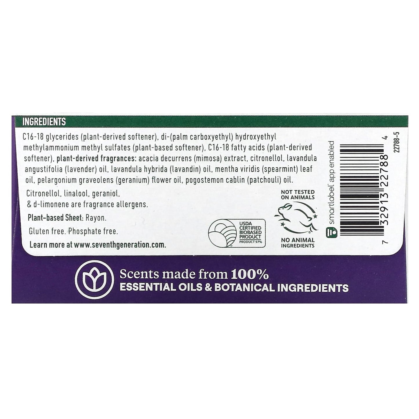 Seventh Generation, Fabric Softener Sheets, Fresh Lavender, 80 Sheets - Image 2