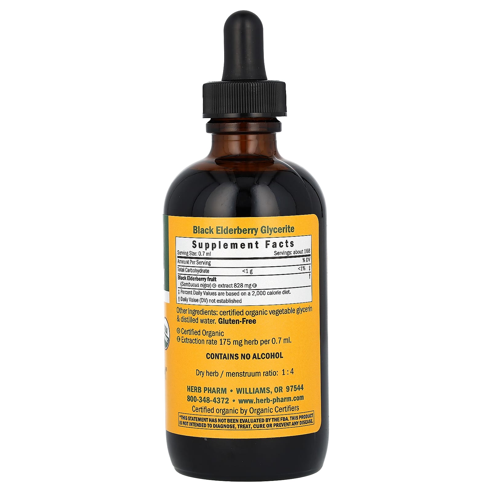 Herbal Immunity Support with Organic Black Elderberry by Herb Pharm (120ml) - Image 2
