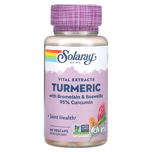 Solaray, Vital Extracts, Turmeric with Bromelain & Boswellia, 60 VegCaps - Image 1