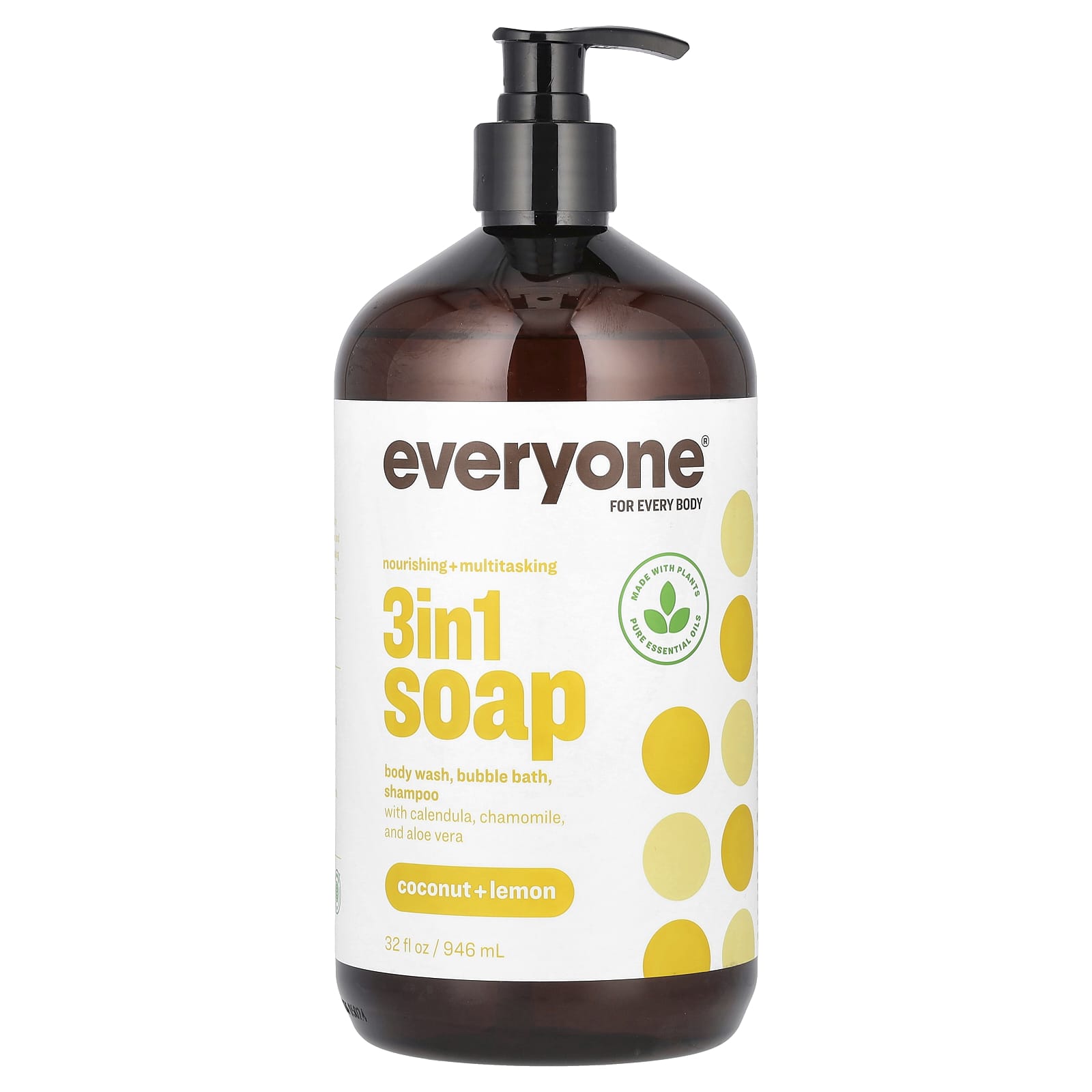 Everyone 3 in 1 Soap, Coconut + Lemon, 32 fl oz, Gentle & Multitasking - Image 1