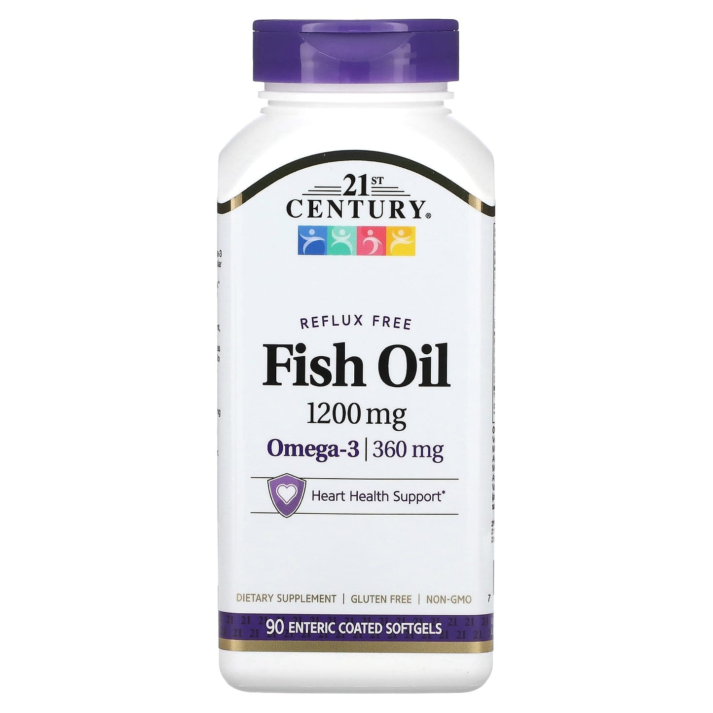 21st Century Omega-3 Fish Oil, 1200mg, 90 Enteric Coated Softgels - Image 1