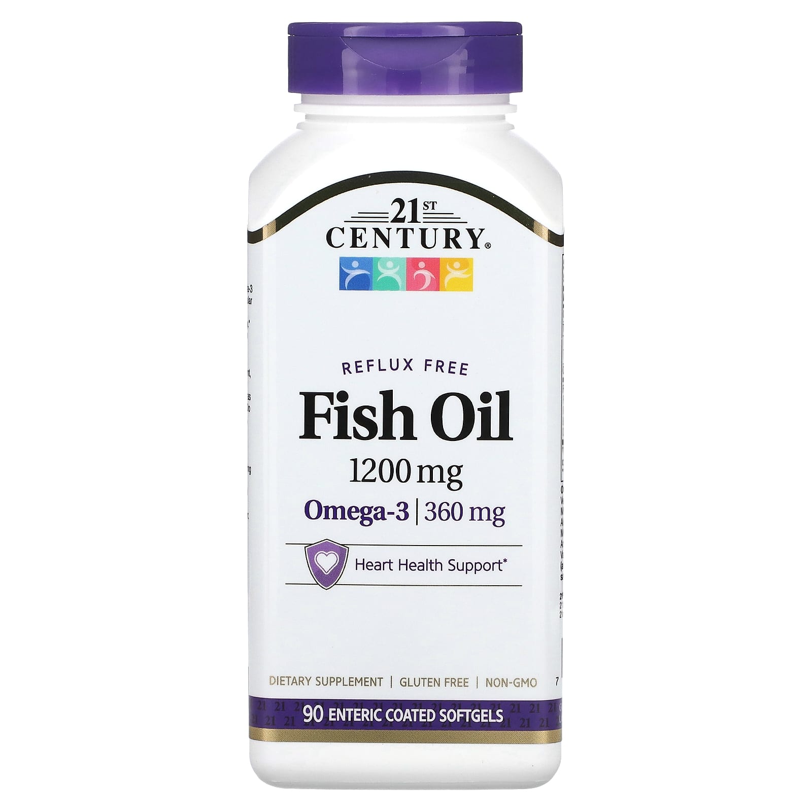 21st Century Omega-3 Fish Oil, 1200mg, 90 Enteric Coated Softgels - Image 1