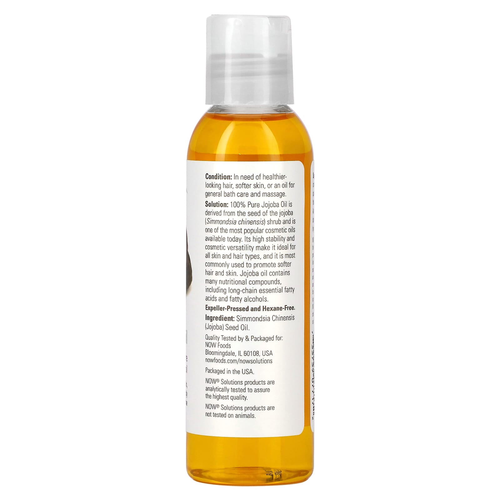 NOW Foods, Solutions, Jojoba Oil, 4 fl oz (118 ml) - Image 2