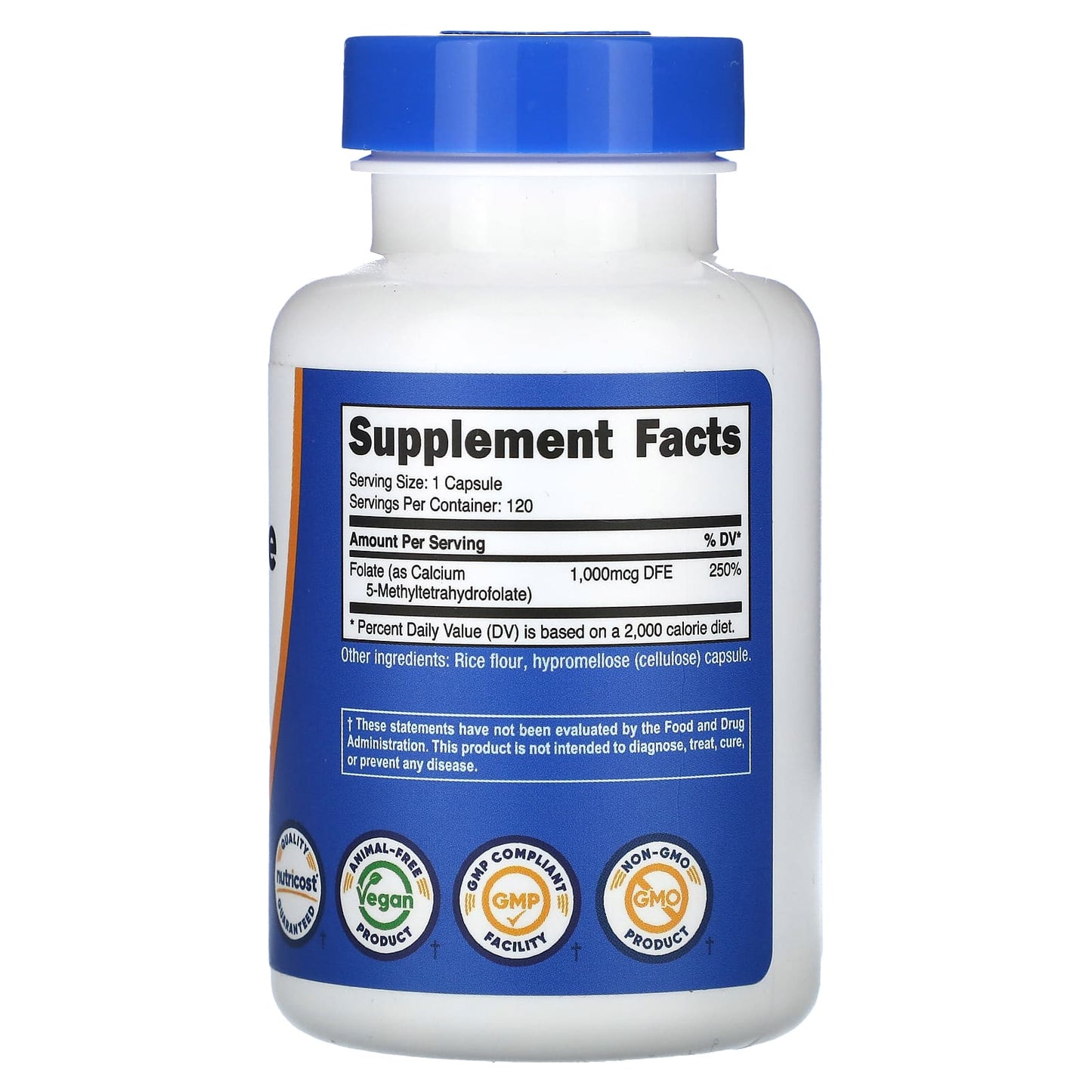 Nutricost, Methyl Folate, 1,000 mcg, 120 Capsules - Image 2