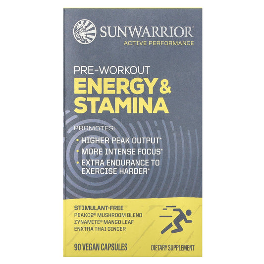 Sunwarrior, Pre-Workout, Energy & Stamina, 90 Vegan Capsules - Image 1