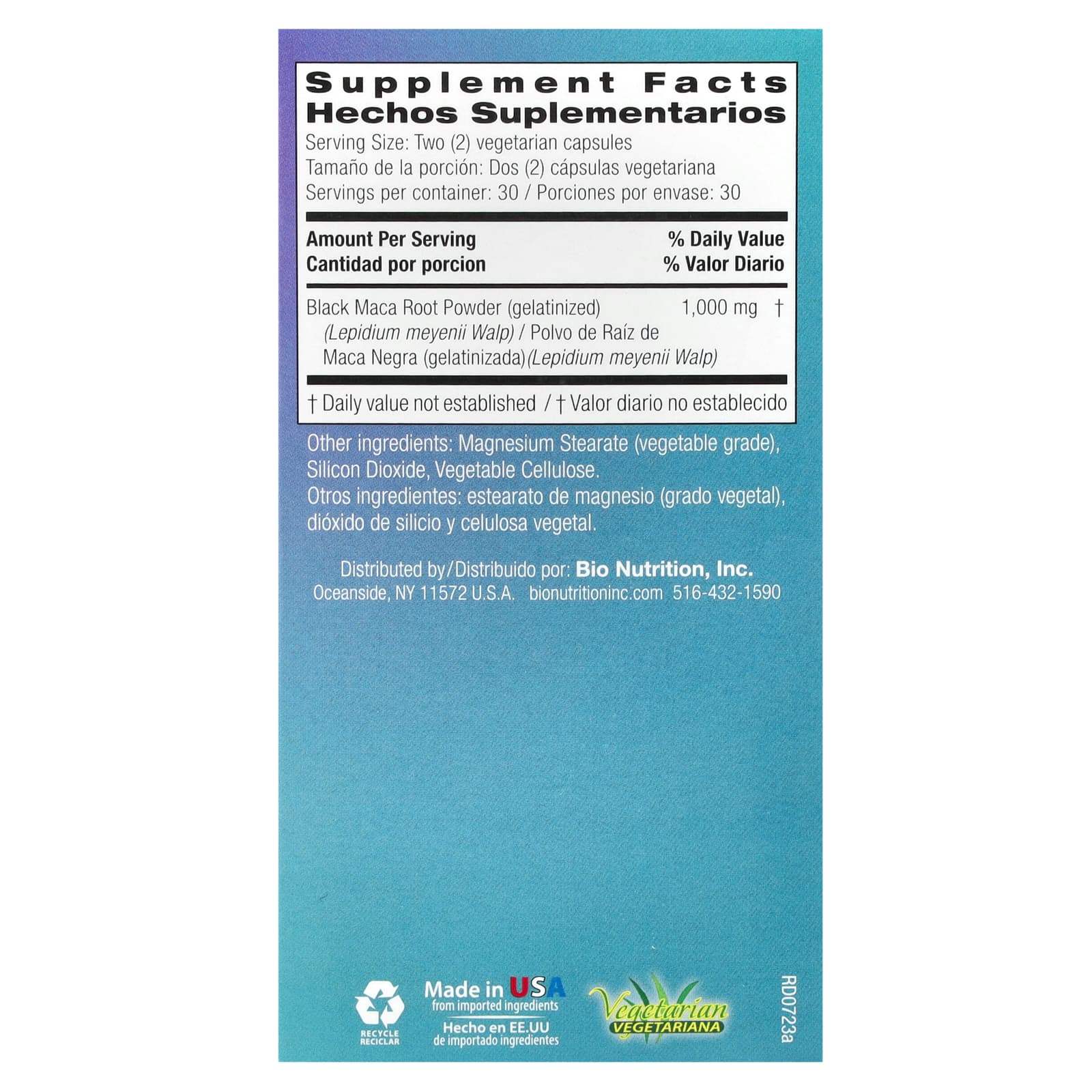 Black Maca Supplement for Energy & Strength - 60 Capsules - Image 2