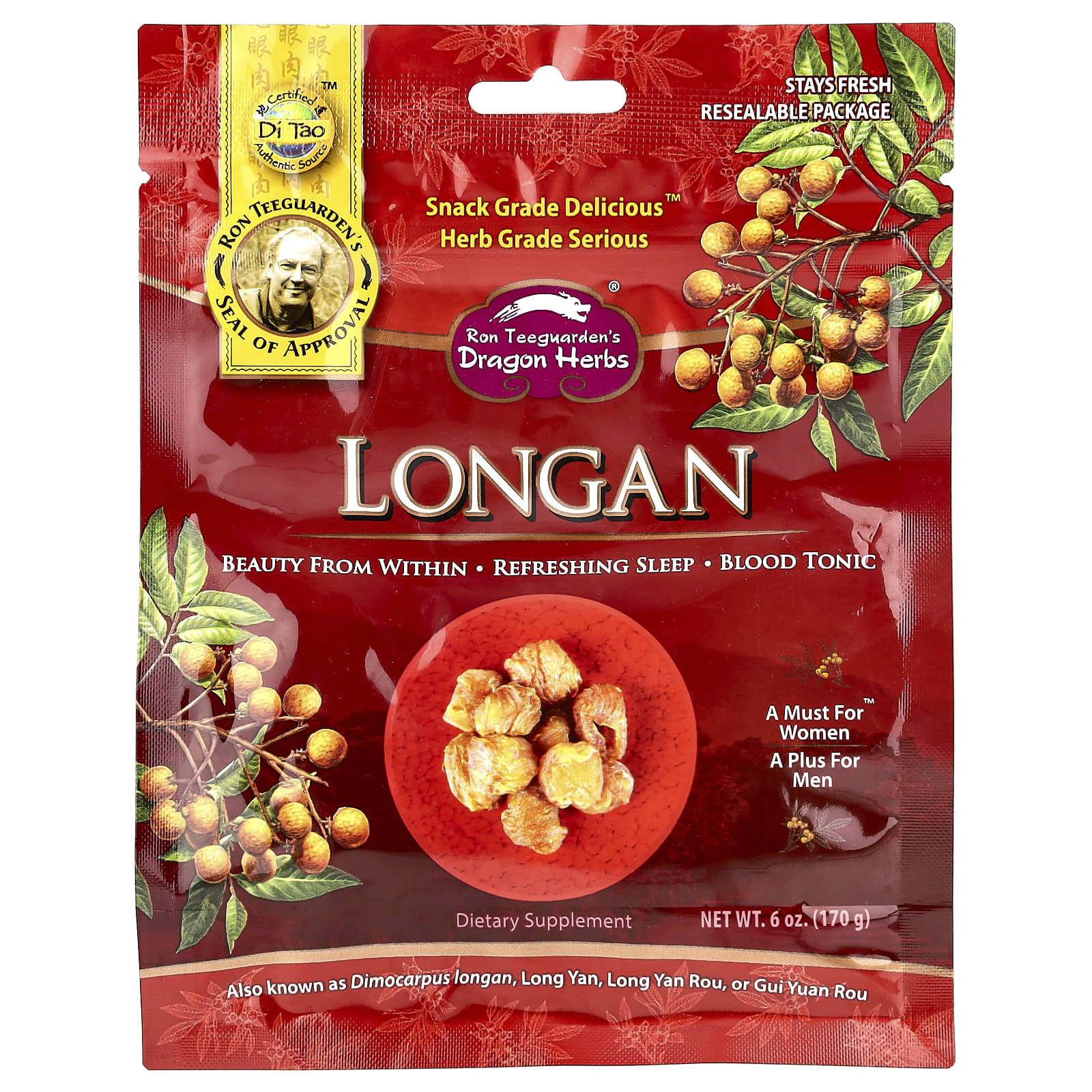 Longan Fruit Supplement for Beauty & Sleep by Dragon Herbs - Image 1