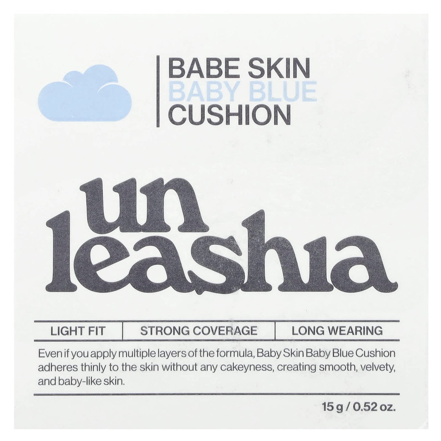 Unleashia, Babe Skin, Baby Blue Cushion, SPF40/PA++, 18N Pure, 0.52 oz (15 g) - Image 2