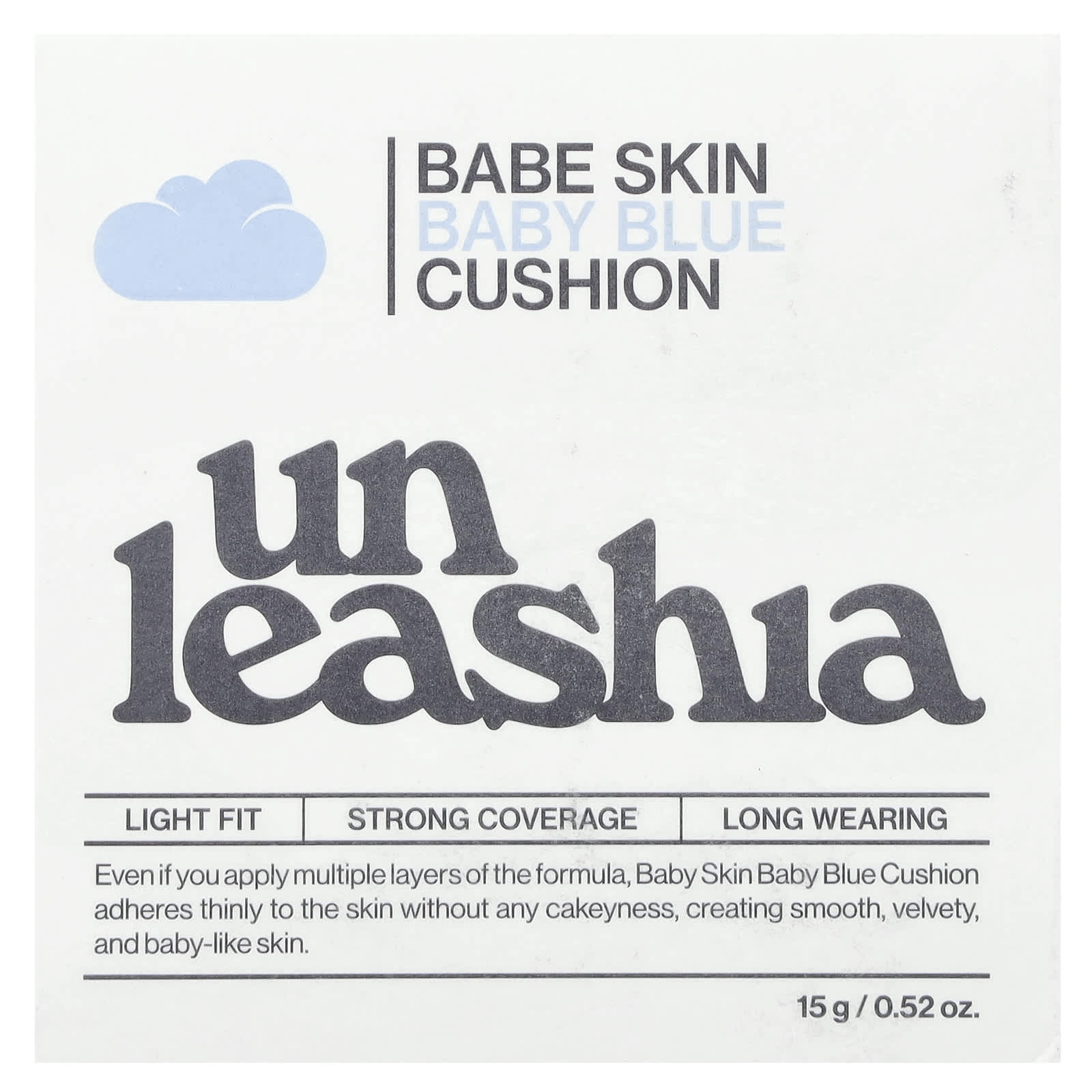 Unleashia, Babe Skin, Baby Blue Cushion, SPF40/PA++, 18N Pure, 0.52 oz (15 g) - Image 2