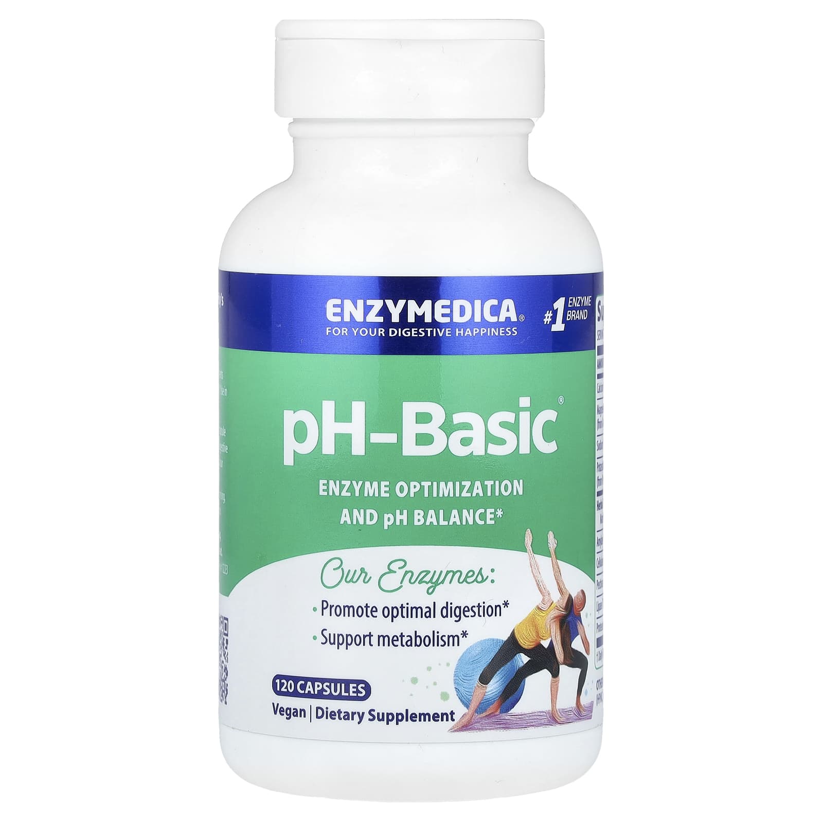 Enzymedica pH-Basic Digestive Enzyme Supplement Capsules (120 Count) - Image 1