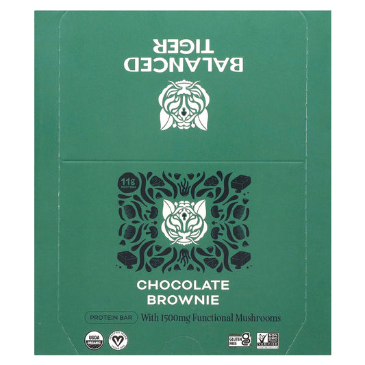 Organic Protein Bar by Balanced Tiger - Chocolate Brownie, 12 Bars - Image 1