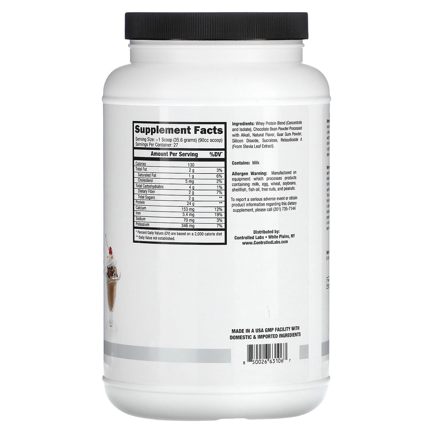 Controlled Labs Pro More Protein Matrix Chocolate Ice Cream, 2.1 lb - Image 2