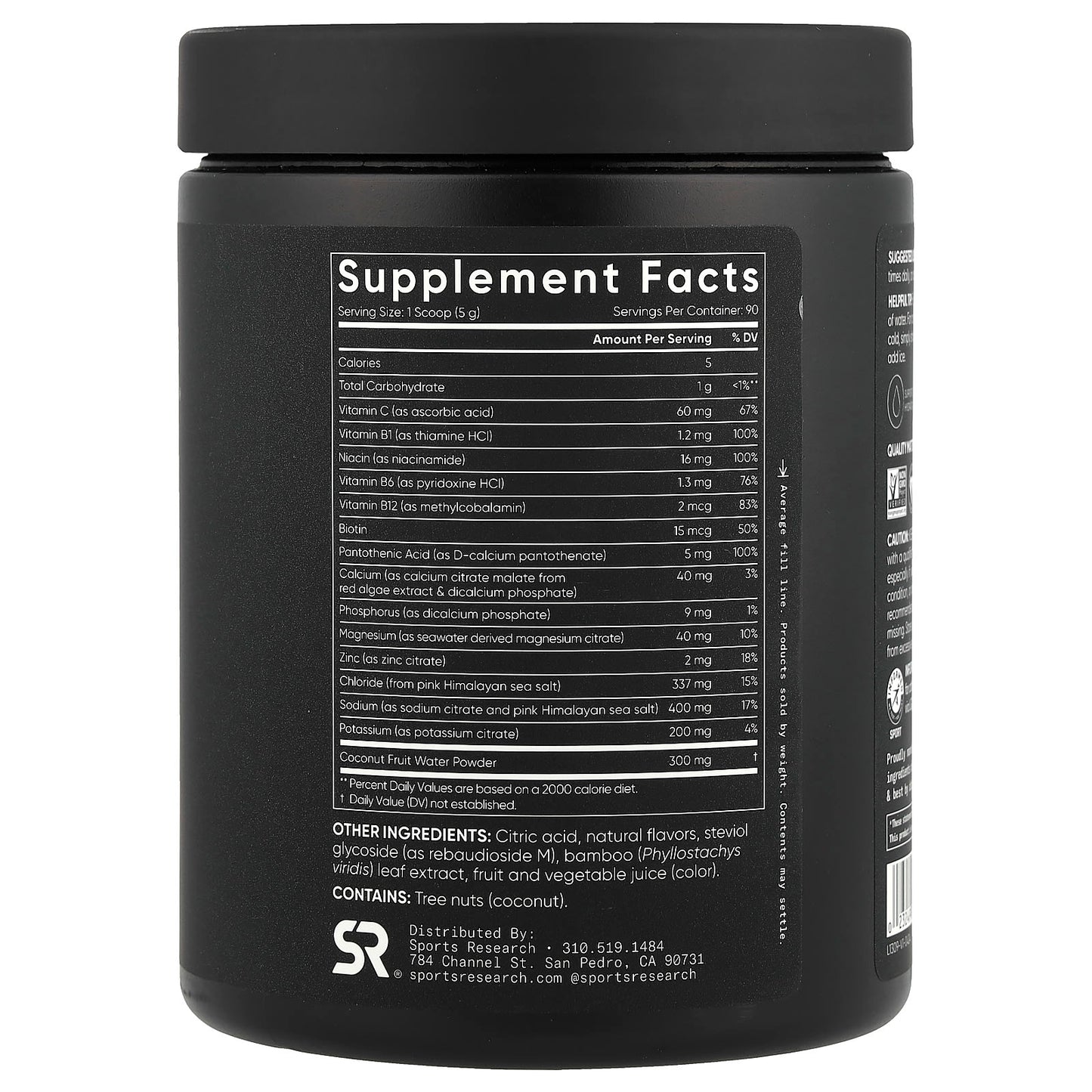 Sports Research, Hydrate Electrolytes, Raspberry Lemonade, 15.87 oz (450 g) - Image 2