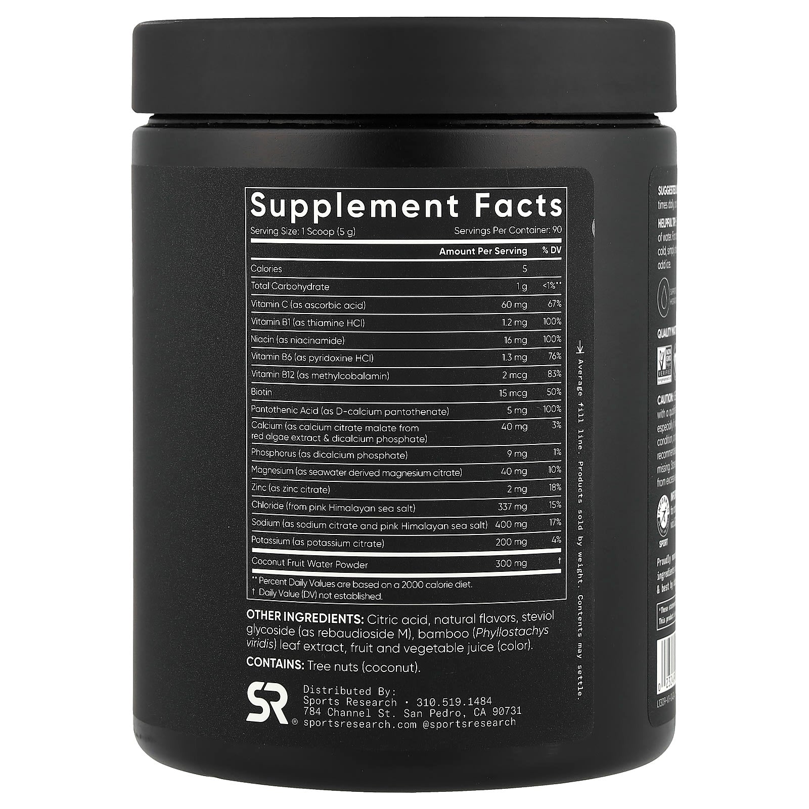 Sports Research, Hydrate Electrolytes, Raspberry Lemonade, 15.87 oz (450 g) - Image 2
