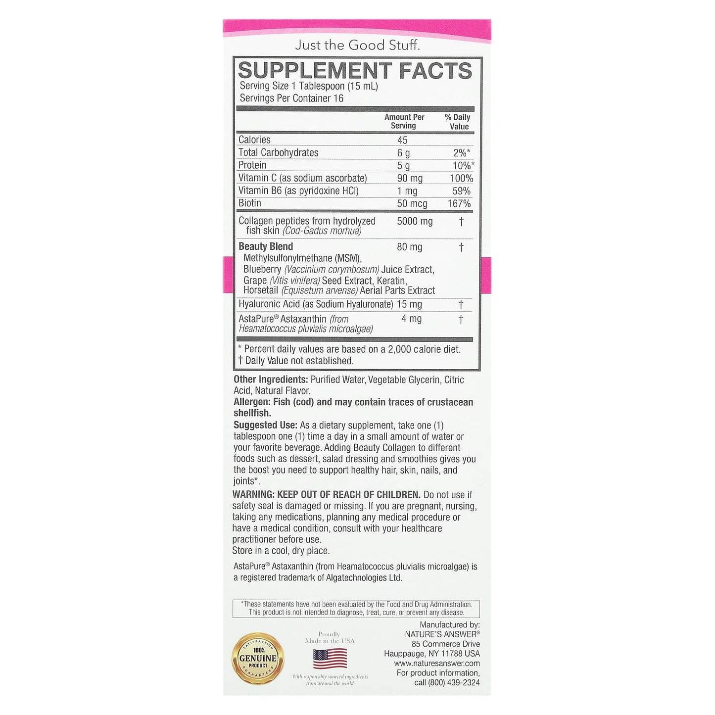 Nature's Answer, Beauty Collagen Peptides, Berry, 8 oz (240 ml) - Image 2