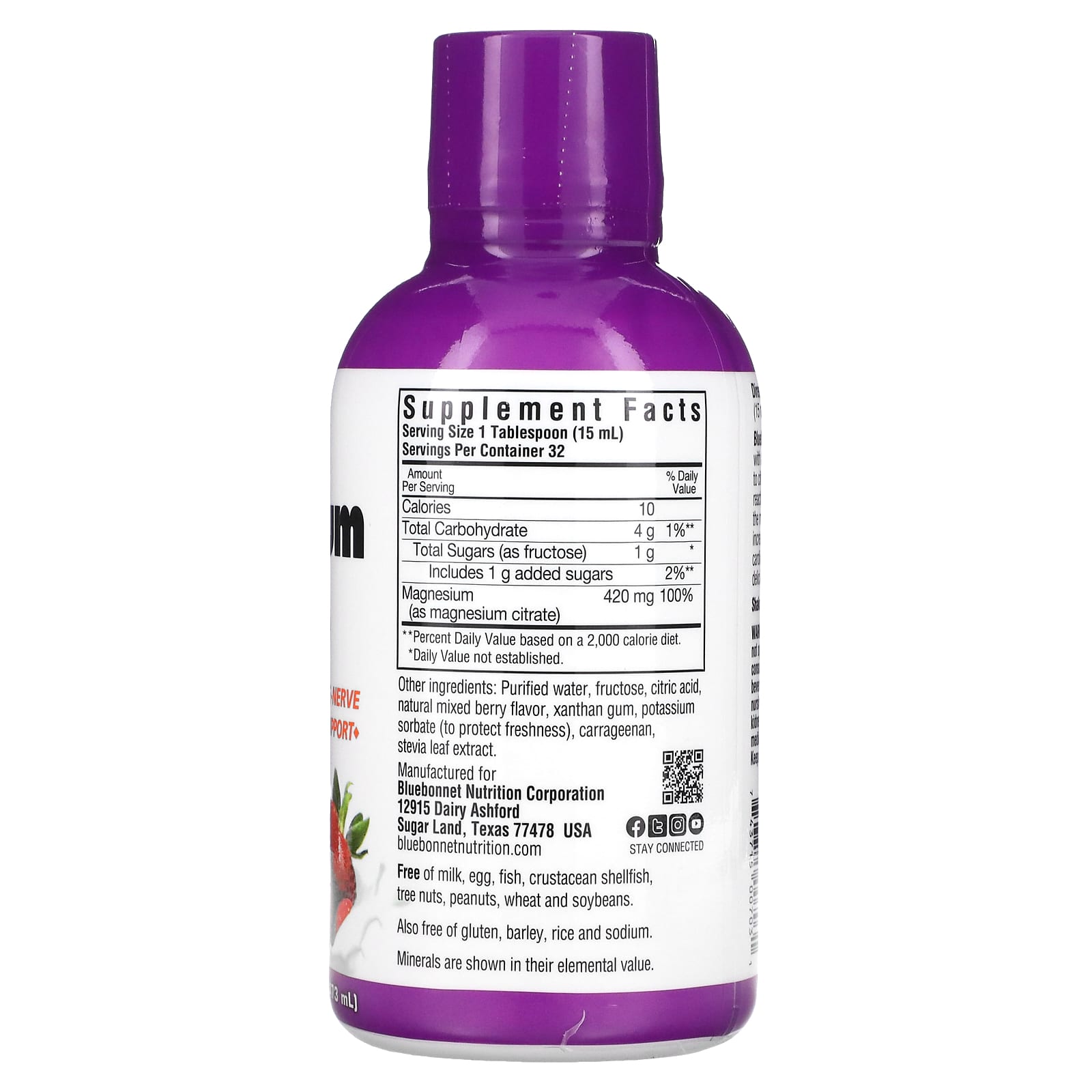 Liquid Magnesium Citrate Supplement for Heart & Bone Health | Bluebonnet Nutrition - Image 2