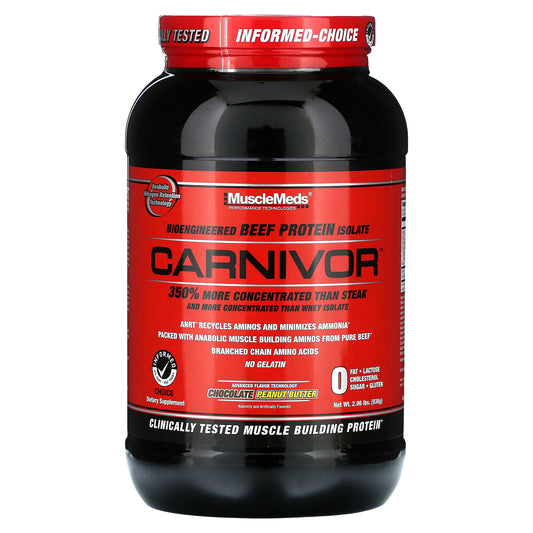 MuscleMeds, Carnivor, Bioengineered Beef Protein Isolate, Chocolate Peanut Butter, 2.06 lbs (938 g) - Image 1