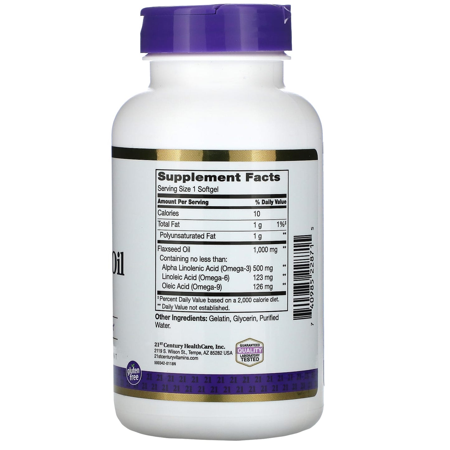 Flaxseed Oil Dietary Supplement for Heart Health Support 120 Softgels - Image 2