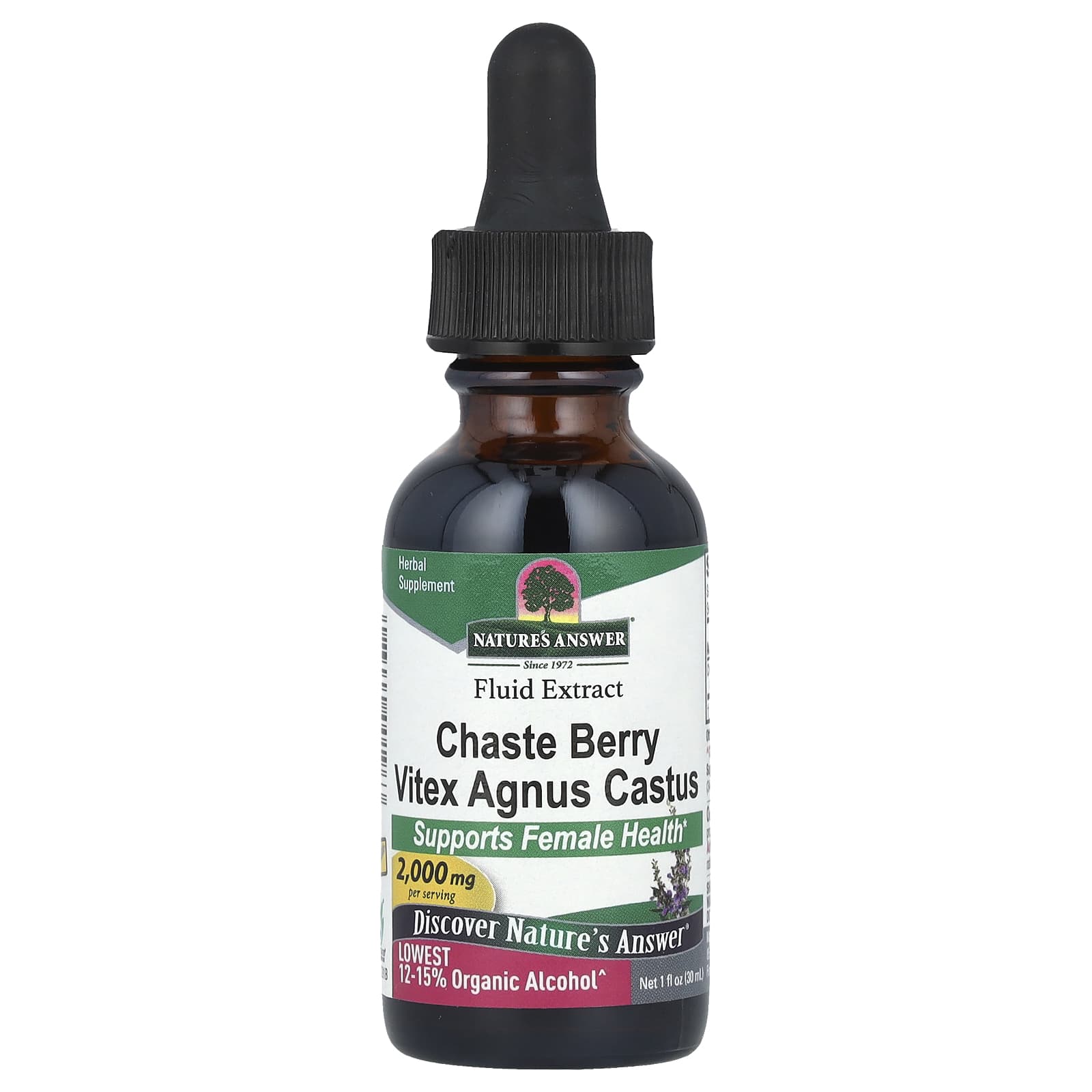 Nature's Answer, Chaste Berry Vitex Agnus Castus, Fluid Extract, 2,000 mg, 1 fl oz (30 ml) - Image 1
