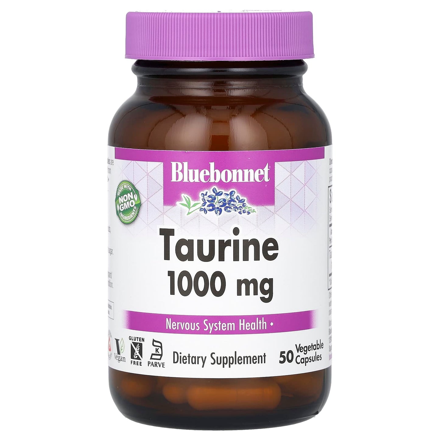 Bluebonnet Nutrition Taurine Supplement 1000mg, 50 Vegan Capsules - Image 1