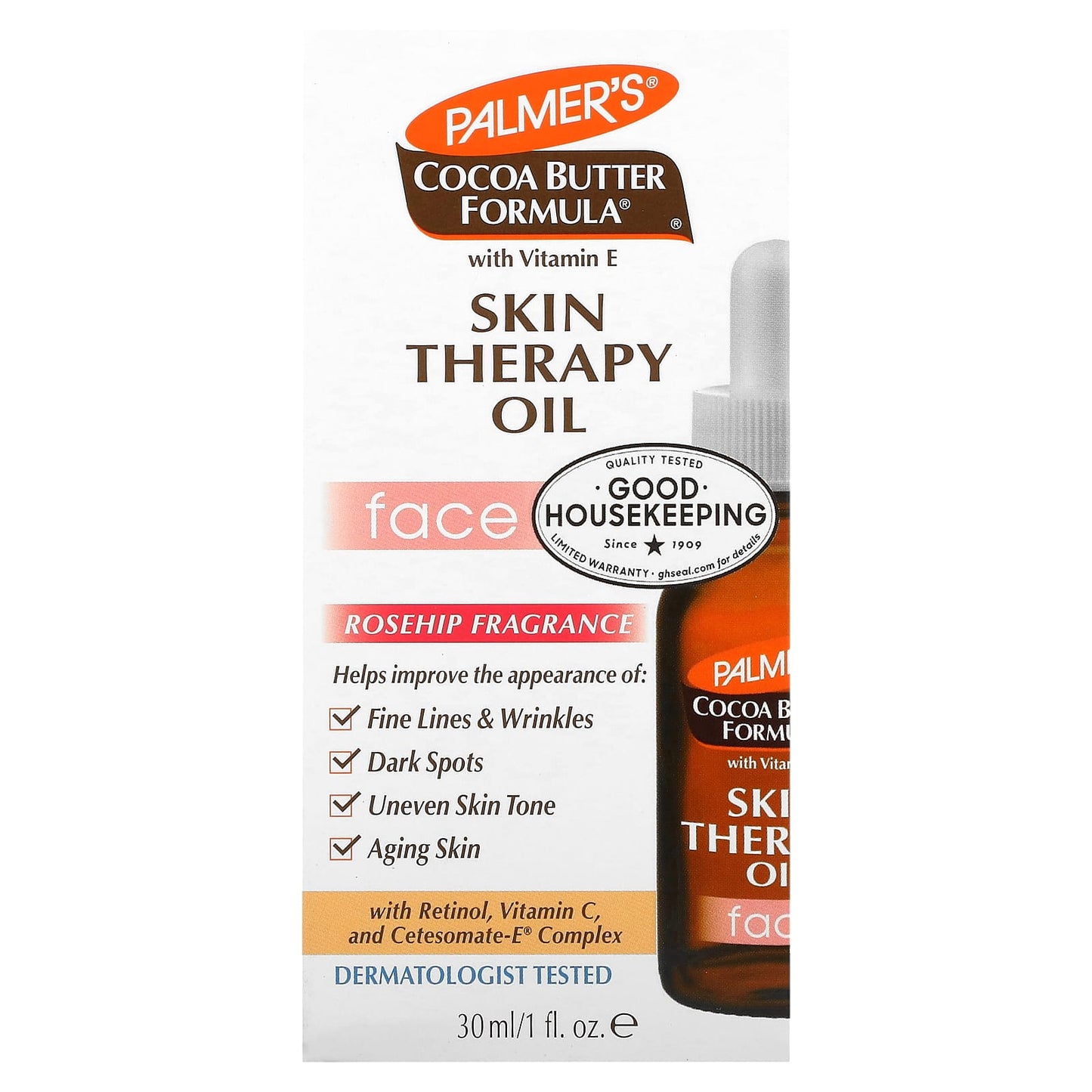 Palmer's, Cocoa Butter Formula® with Vitamin E, Skin Therapy Oil, Face, Natural Rosehip, 1 fl oz (30 ml) - Image 2