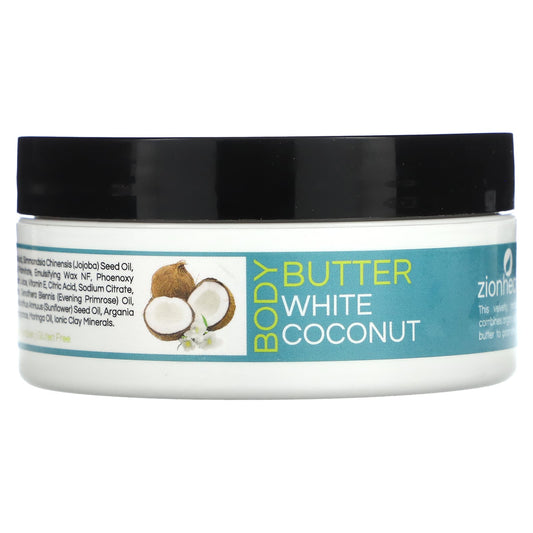 Zion Health, Body Butter with Argan Oil, White Coconut, 4 oz (118 g) - Image 1