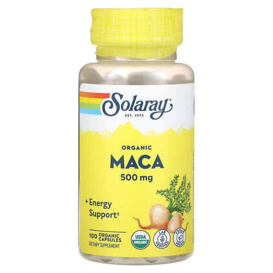 Solaray, Organic Maca, 500 mg, 100 Organic Capsules - Image 1