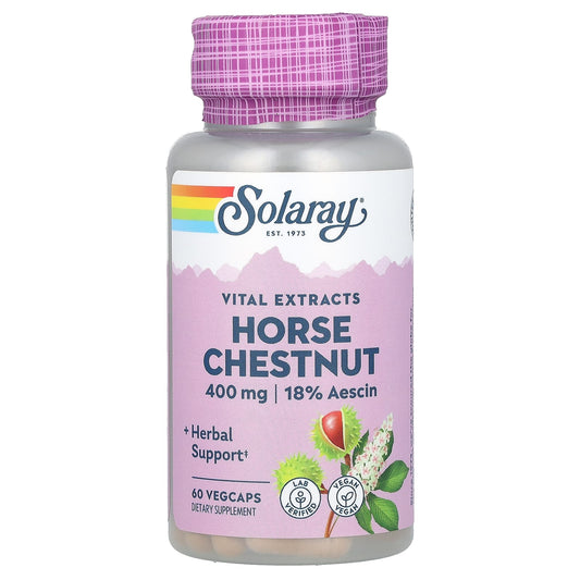 Solaray, Vital Extracts, Horse Chestnut, 400 mg, 60 VegCaps - Image 1